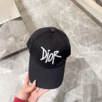 Cap Dior Black Script Logo Adjustable DO059 - Image 3