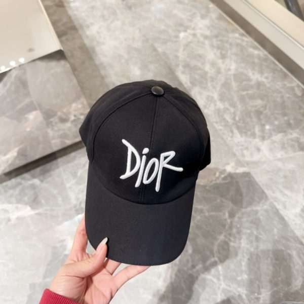 Cap Dior Black Script Logo Adjustable DO059 - Image 3