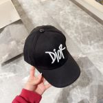 Cap Dior Black Script Logo Adjustable DO059 - Image 4
