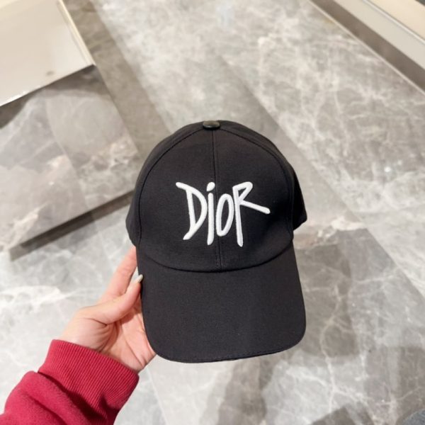 Cap Dior Black Script Logo Adjustable DO059 - Image 5