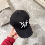 Cap Dior Black Script Logo Adjustable DO059 - Image 6