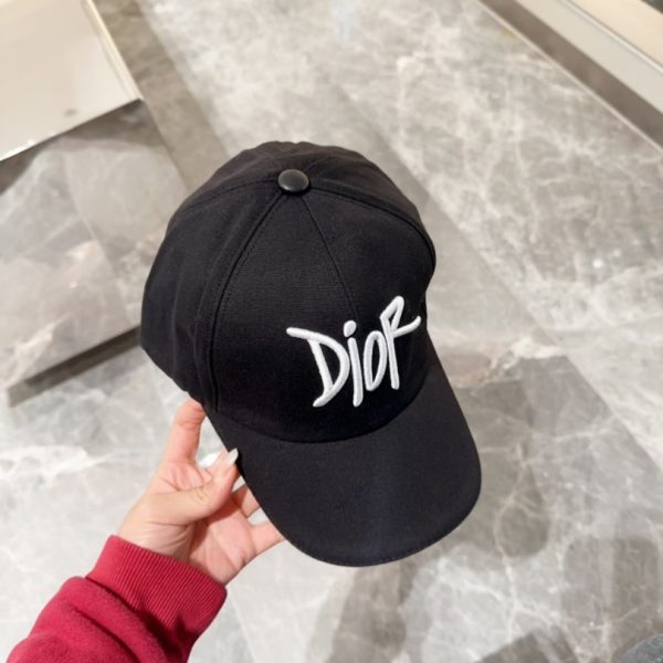 Cap Dior Black Script Logo Adjustable DO059 - Image 6