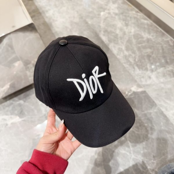 Cap Dior Black Script Logo Adjustable DO059 - Image 7