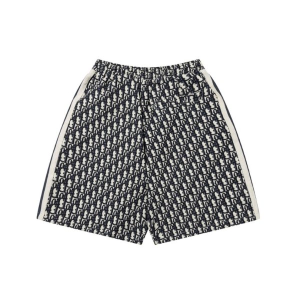Shorts Dior Monogram Navy Side Stripes DO060 - Image 2