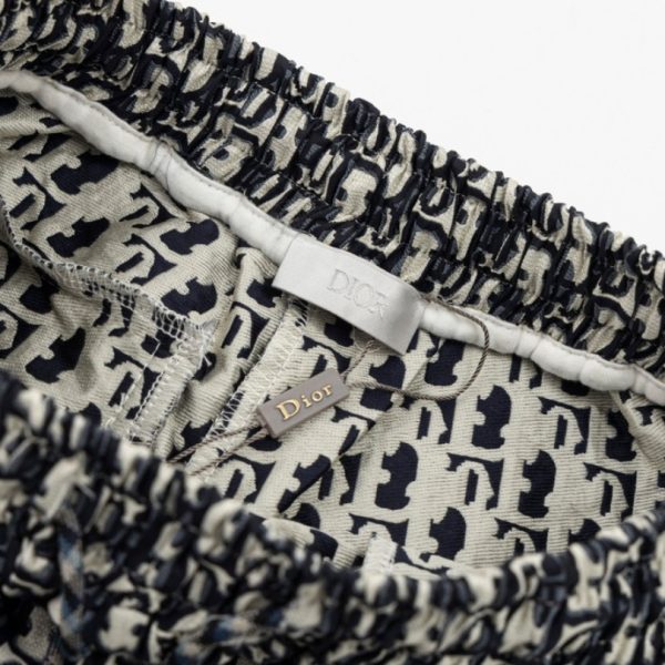 Shorts Dior Monogram Navy Side Stripes DO060 - Image 9
