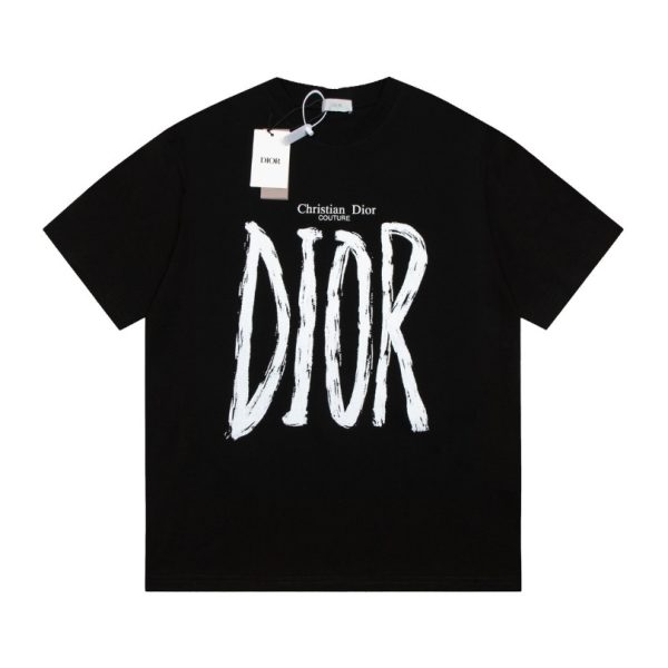 d113783_21385-1.jpg T-shirt Dior Black Graphic Logo Couture DO064 - Image 1