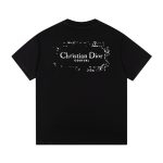 T-shirt Dior Black Distressed Logo Couture DO065 - Image 2