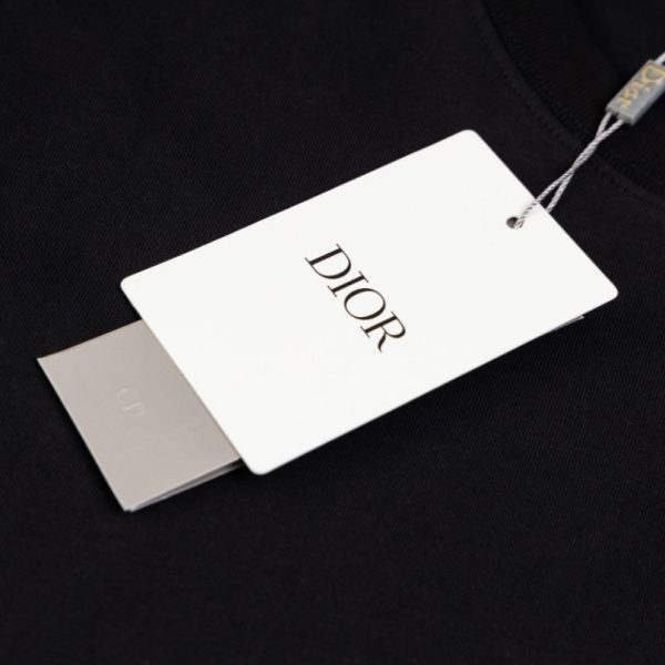 T-shirt Dior Black Distressed Logo Couture DO065 - Image 8