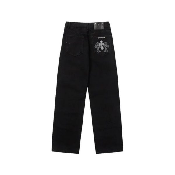 Jeans Chrome Hearts Black Cross Embroidery CH066 - Image 2