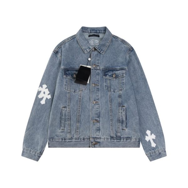 d113899_4101-1.jpg Denim Jacket Chrome Hearts Cross Design CH068 - Image 1