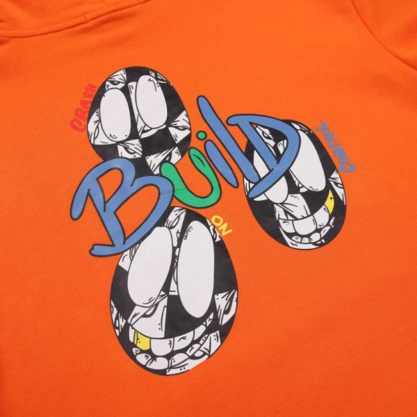 Hoodie Chrome Hearts Build Graphic Orange CH075 - Image 4