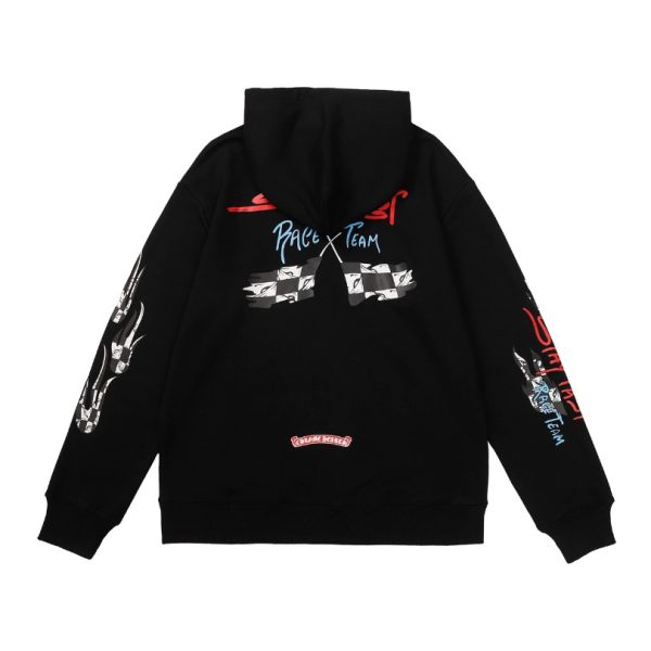 d114084_6093-1.jpg Hoodie Chrome Hearts Race Team Graphic Black CH078 - Image 1