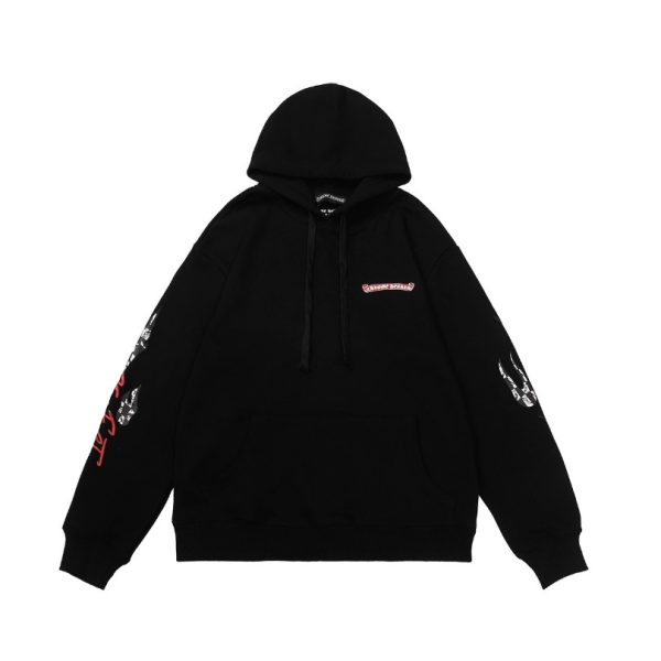 Hoodie Chrome Hearts Race Team Graphic Black CH078 - Image 2