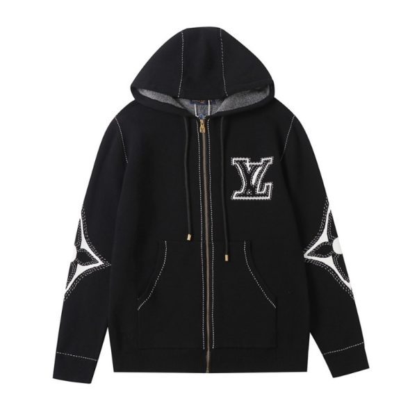 d114231_6563-1.jpg Hoodie Louis Vuitton LV Embroidered Zip-Up LV056 - Image 1