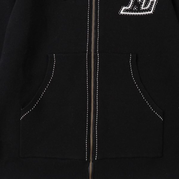 Hoodie Louis Vuitton LV Embroidered Zip-Up LV056 - Image 6