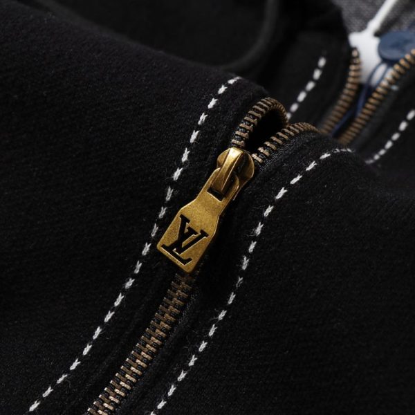 Hoodie Louis Vuitton LV Embroidered Zip-Up LV056 - Image 7