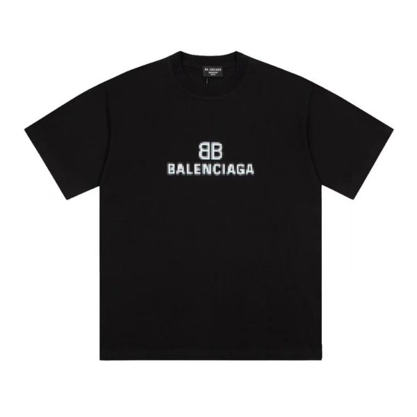 d114351_19586-1.jpg T-shirt Balenciaga BB Pixel Logo Black BL068 - Image 1