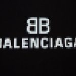 T-shirt Balenciaga BB Pixel Logo Black BL068 - Image 3
