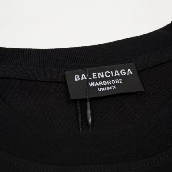 T-shirt Balenciaga BB Pixel Logo Black BL068 - Image 7