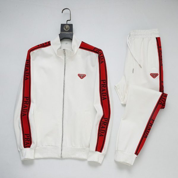 Tracksuit Prada White and Black Red Stripe PD050 - Image 2
