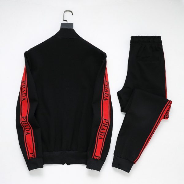 Tracksuit Prada White and Black Red Stripe PD050 - Image 3