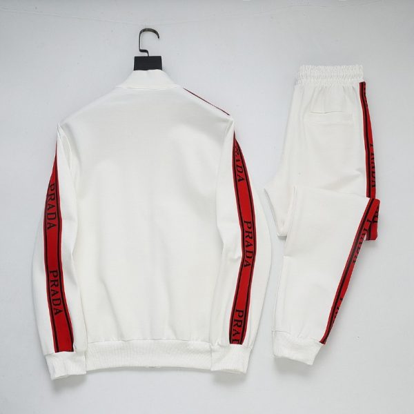 Tracksuit Prada White and Black Red Stripe PD050 - Image 4