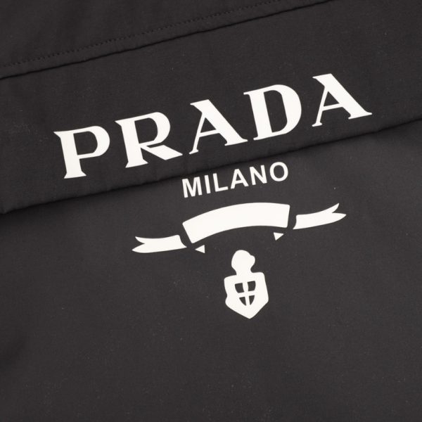 Hoodie Prada Black Milano Logo PD051 - Image 3