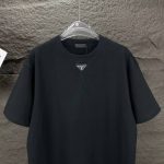 T-shirt Prada Logo Patch Black/White PD054 - Image 4