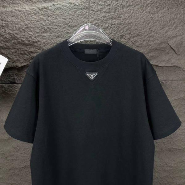 T-shirt Prada Logo Patch Black/White PD054 - Image 4