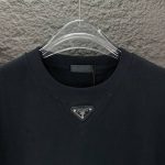 T-shirt Prada Logo Patch Black/White PD054 - Image 5
