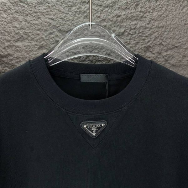 T-shirt Prada Logo Patch Black/White PD054 - Image 5