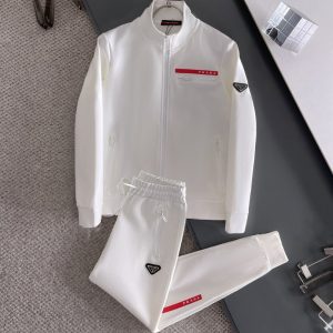 Tracksuit Prada White Full-Zip Casual Set PD055