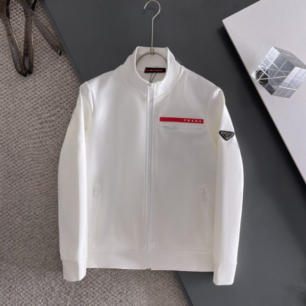 Tracksuit Prada White Full-Zip Casual Set PD055 - Image 2