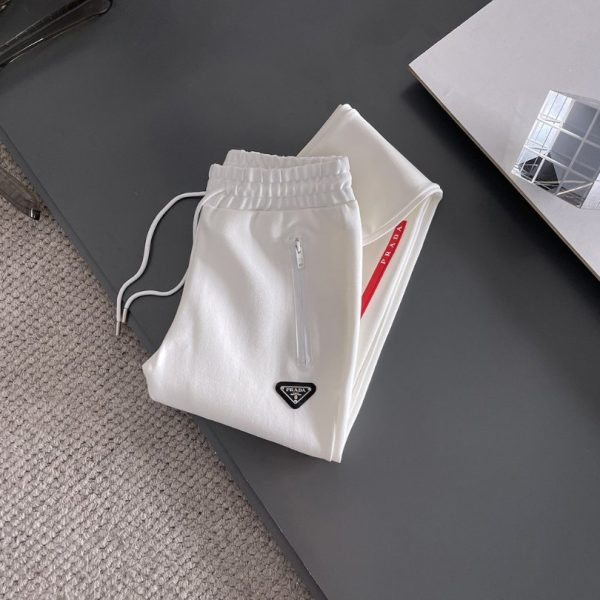 Tracksuit Prada White Full-Zip Casual Set PD055 - Image 7