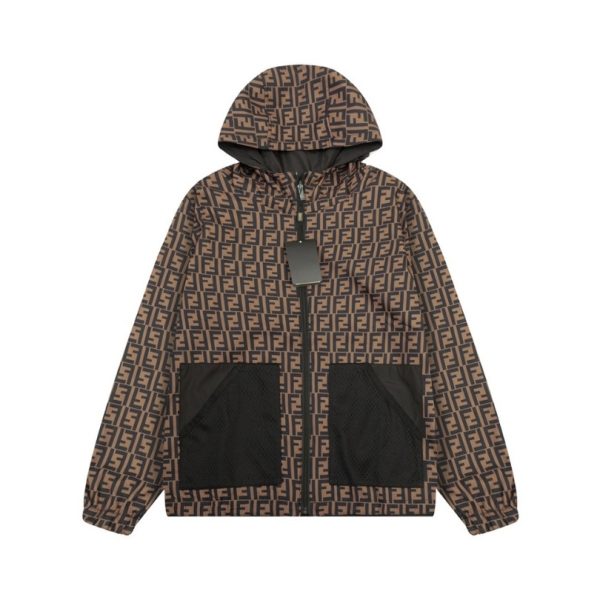 d115035_5413-1.jpg Hooded Fendi Eyes Jacket Black and Brown FE003 - Image 1