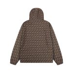Hooded Fendi Eyes Jacket Black and Brown FE003 - Image 2