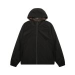 Hooded Fendi Eyes Jacket Black and Brown FE003 - Image 4
