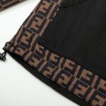 Hooded Fendi Eyes Jacket Black and Brown FE003 - Image 5