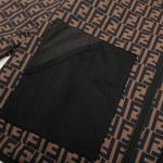 Hooded Fendi Eyes Jacket Black and Brown FE003 - Image 6