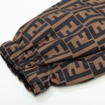 Hooded Fendi Eyes Jacket Black and Brown FE003 - Image 7