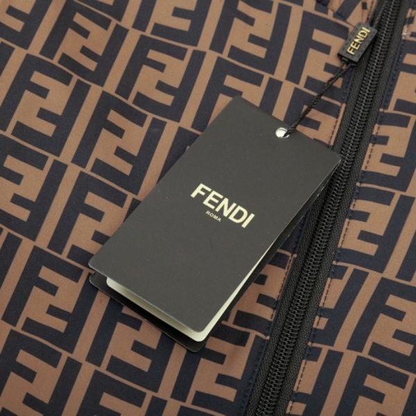 Hooded Fendi Eyes Jacket Black and Brown FE003 - Image 10