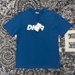 T-shirt Dior Logo Blue DO070 - Image 4