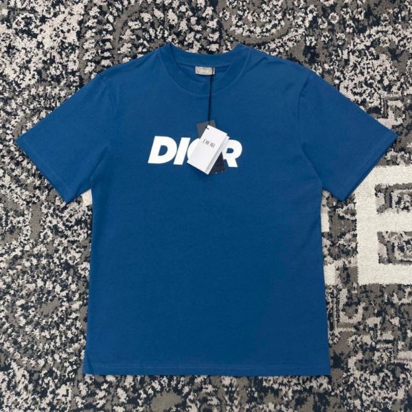 T-shirt Dior Logo Blue DO070 - Image 4