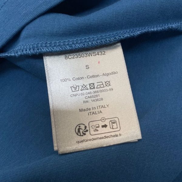 T-shirt Dior Logo Blue DO070 - Image 8