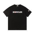 T-shirt Moncler Logo Black and Pink MCL004