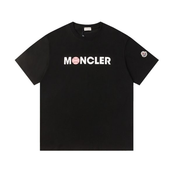 d115365_23180-1.jpg T-shirt Moncler Logo Black and Pink MCL004 - Image 1