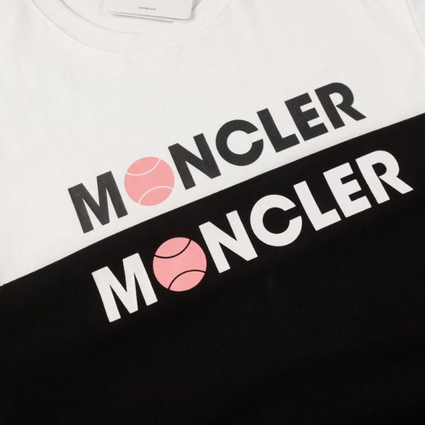 T-shirt Moncler Logo Black and Pink MCL004 - Image 3