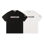 T-shirt Moncler Logo Black and Pink MCL004 - Image 5