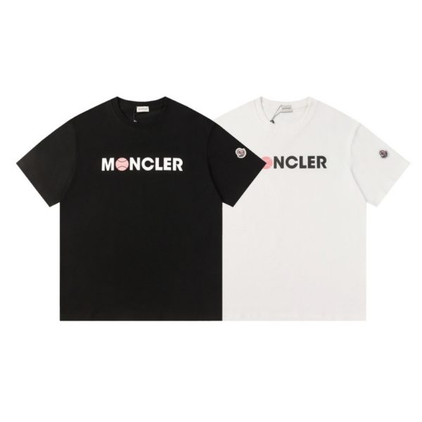 T-shirt Moncler Logo Black and Pink MCL004 - Image 5