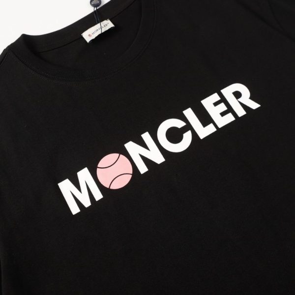 T-shirt Moncler Logo Black and Pink MCL004 - Image 6